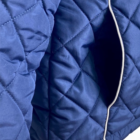 NFL Team Apparel Women’s Puffer Quilted Coat L Navy Blue Full Zip Collared - Picture 9 of 16